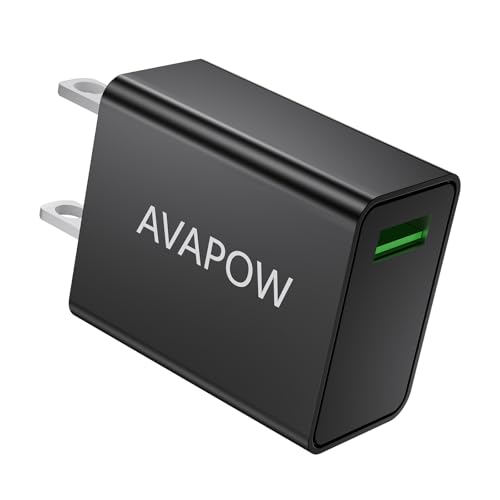 AVAPOW USB C Wall Charger Fast Charging, 3A5V 18W USB-C Power Adapter Charger, Charger Block fit for AVAPOW and Others Black