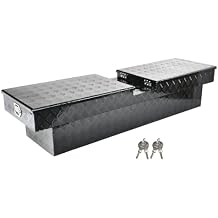SSN 72 Inch Black Heavy-Wall Gull Wing Aluminum Truck Tool Box with 2 Locks,RigidCore Lids Pickup Truck Bed Tool Box for Storage and Organization