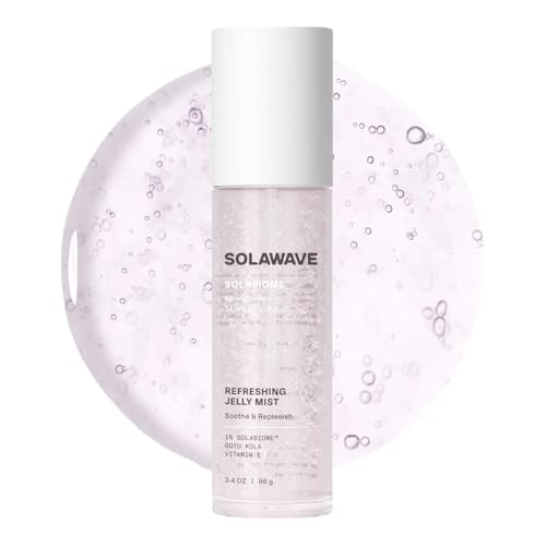 Solawave Refreshing Jelly Mist Toner with Gotu Kola, Prebiotics, Probiotics, Hydrating Pro Vitamin B5 for All Skin Types 3.4 OZ