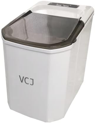 VCJ Ice Maker for Countertop, 9 Cubes Ready in 8-10mins, 26LBS Bullet Ice Cubes in 24H, with LED Indicator Lights, Ice Scoop and Basket, Compact Electric Ice Maker Machine White