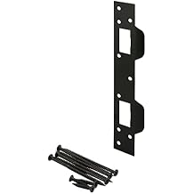 Prime-Line U 11452 Door Strike, 5-1/2 In., Hole Center, Matte Black Finish (Single Pack)