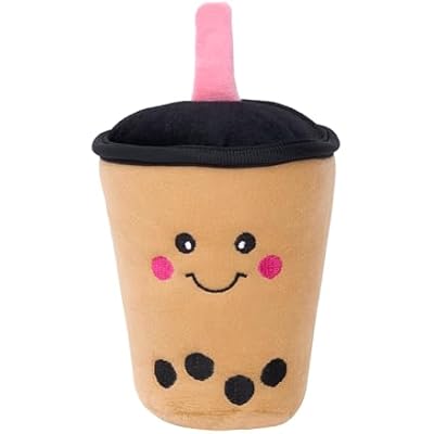 ZippyPaws NomNomz - Dog Squeaky Toys to Keep Them Busy, Funny Food Plush for Small & Medium Dogs, Cute Stuffed Puppy Toy, Pet Products, Gift for Dogs of All Breeds, Soft and Cuddly - Boba Milk Tea
