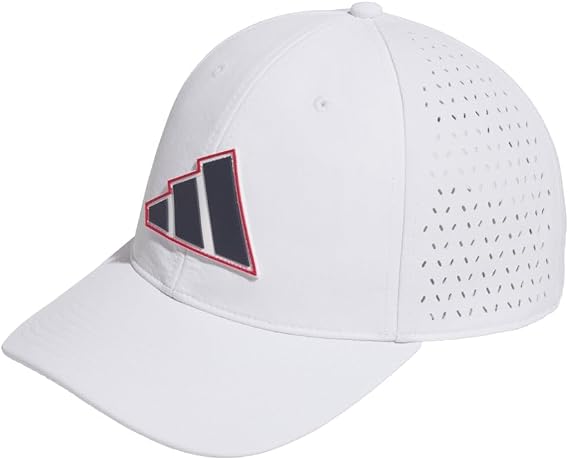 adidas Men's Hydrophobic 2.0 Tour Golf Hat, White/Collegiate Navy/Red, One Size