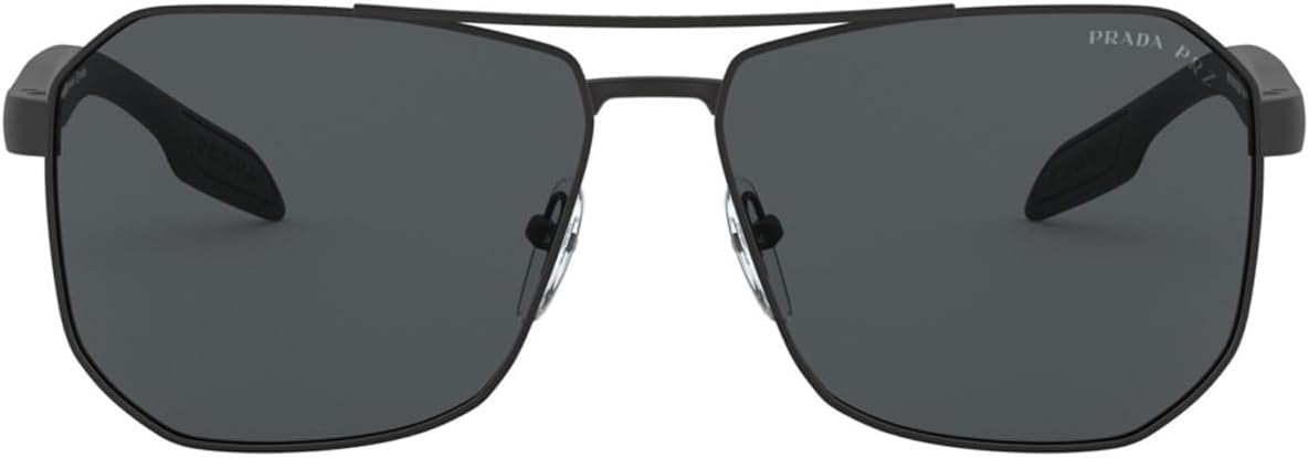 Prada Linea Rossa PS 51VS - DG05Z1 Sunglasses BLACK RUBBER w/POLAR GREY 62mm