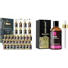 MAYJAM 35PCS Essential Oil Gift Set and 100ML/3.38FL,OZ Rose Essential Oil