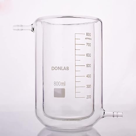 CFO-1000 Glass 1000ml Graduated Flat-Bottom High-Form Jacketed Beaker Double-Layer Lab Reaction Beaker