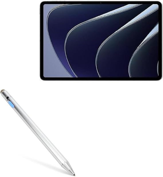 BoxWave Stylus Pen Compatible with OnePlus Pad - AccuPoint Active Stylus, Electronic Stylus with Ultra Fine Tip - Metallic Silver