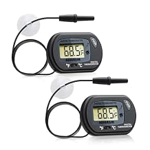 Digital Aquarium Thermometer Fish Tank Thermometer Test with Large LCD Display Fahrenheit/Celsius(F/C) for Aquarium Reptile Terrarium Turtle Tank