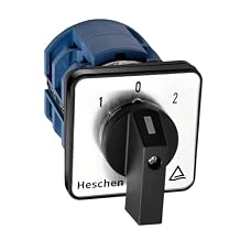 Heschen Universal Rotary Cam Selector Changeover Switch, SZW26-63/D202.2, 660V 63A, ON-OFF-ON 3 Position, 2 Phase, 8 Terminals, TUV