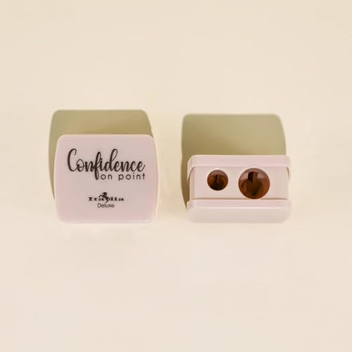 Italia Deluxe Dual Makeup Pencil Sharpener, Two-Sided for Standard and Jumbo Size, Anti-Rust Stainless Steel Blades