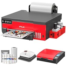 PLK A4 DTF Printer, XP600 DTF Machine,Double Speed, Sheet&Roll Feeder, L8058 DTF Printer Machine with White Stirring System 100% Transfer DIY Printing(with Oven+Handheld heatpress)