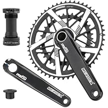 Road Bike Crankset, 170mm Crankset, Direct-Mounted Crankset, 9/10/11/12S, 50-34T/52-36T/53-39T, Hollow One-piece Double Disc