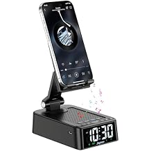 Gifts for Men and Women, Phone Stand with Bluetooth Speaker and 360 Rotable Angle Adjustable Phone Holder for Desk with HD Subwoofer Sound Fits Phones,Tablet, Birthday Gifts for Boys/Girls (Black)