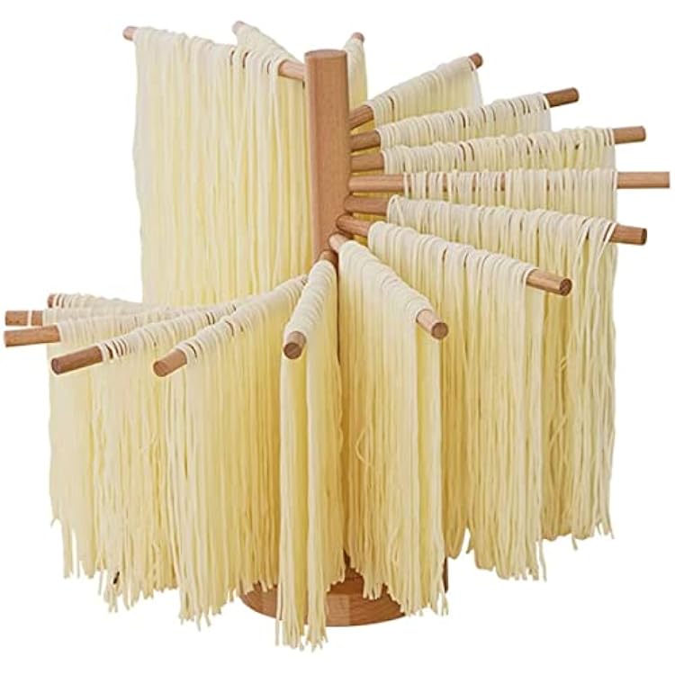Manual Pasta Makers Collapsible Pasta Drying Rack with 16 Suspension Rods Household Spaghetti Drying Rack Stand Dryer Noodle Drying Rack Hanging for Home Kitchen