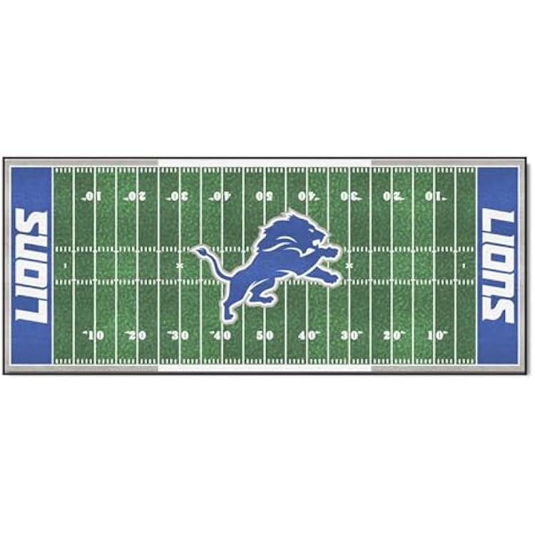 FANMATS 7351 Detroit Lions Field Runner Rug - 30in. x 72in.