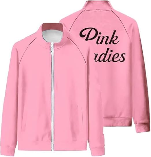 Womens Pink Jacket Halloween Ladies Costume Zipper Sweatshirt