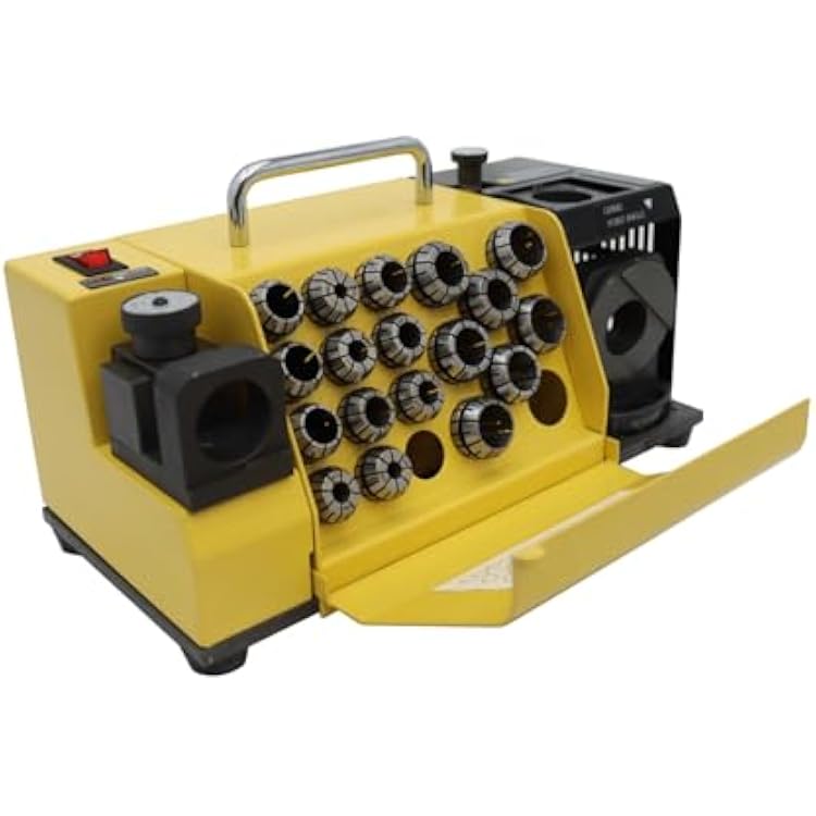 110V MR-20G Drill Bits Sharpener 3-20mm Drill Bits Sharpener with 18 Collets Angle Adjustable Grinding Machine 10095~135Twist Drill High-precision Sharpening Tool CBN wheel for HSS
