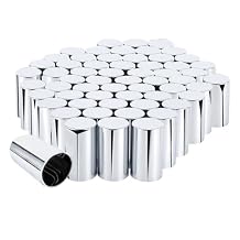 33mm x 3 1/2" Lug Nut Cover ABS Chrome Plastic Cylinder Nut Cover, Push-On fit Hub Piloted Wheels, Complete Axle Cover Kits, Lug Nut Covers for Semi Trucks Trailers, 60 Pack