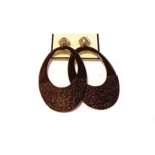 Clip-on Earrings Oval Hoop Glitter Earrings Assorted Colors