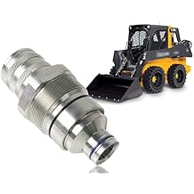 7246802 AT406475 Hydraulic Female Flat Face Quick Coupler Skid Steer 48mm Thread, Compatible with Bobcat John Deere Skid Steer Loader 318E 319E 320E 323E 326E 328E 329E 332E