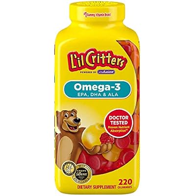 LIL CRITTERS Omega 3, EPA, DHA& ALA, 220 Gummies