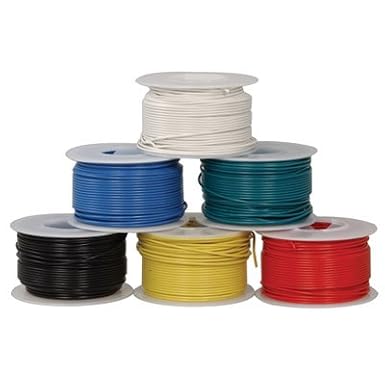 22 AWG 6 Color Solid Tinned-Copper Hook-Up Wire 100 Feet