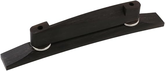 Adjustable Ebony Archtop Jazz Guitar Bridge (Chrome)