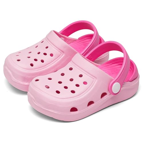 OWIF Boys Girls Toddler Clogs Little Kids Slip on Slides Sandals Truck Car Bunny Summer Water Shoes Garden Beach Pool Outdoor Bathing Shower Slippers