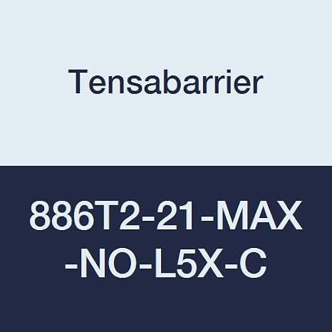 Tensabarrier 886T2-21-MAX-NO-L5X-C Post, 13' Length Blue Belt, 38" Height, 2.5" Width, 16" Length, Recycled Rubber, Red