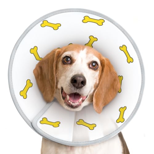 Supet Dog Cone Collar After Surgery to Stop Licking: Adjustable Recovery Elizabeth Collar Alternative for Large Medium Small Dogs, Plastic Pet Head Neck Cone L