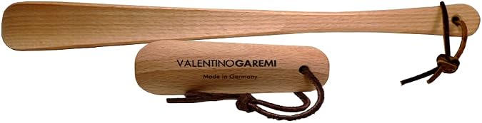 Shoe Horn Set Solid Hardwood Long Handle & Travel Size Duo Durable Wooden Shoehorns for Boots, Dress Shoes & Sneakers Made in Germany