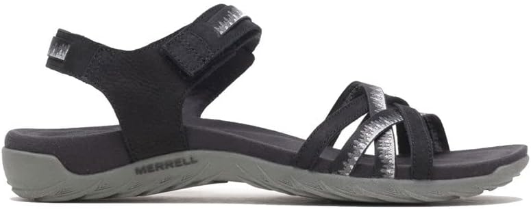 Merrell Terran 3 Cush Cross Sandals for Women - Nubuck Leather, Webbing Upper, and Hook-Loop Closure