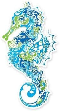 Seahorse Fancy Design Vinyl Sticker - Car Window Bumper Laptop Bumper Sticker Decal