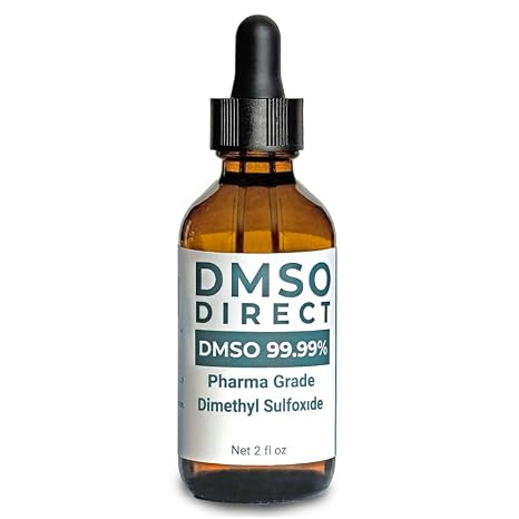DMSO Liquid 99.99% Pharmaceutical Grade Dimethyl Sulfoxide - Glass Dropper 2 oz