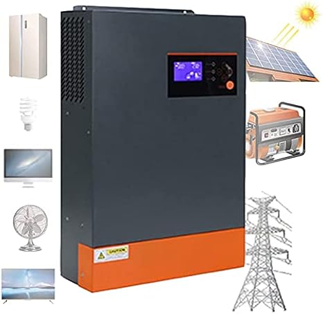 5.5KVA Hybrid Solar Inverter, 5.5KW MPPT 80A, 500VDC PV Input, 220VAC Output, 48V Parallel Function, 5500W 3 Phase Solar Power Generator