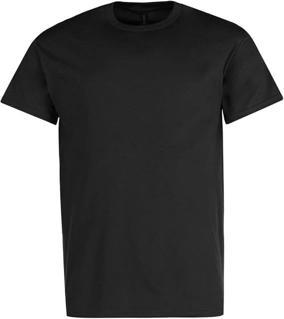 Gildan Men's Crew Neck Cotton T Shirt, Large, Black