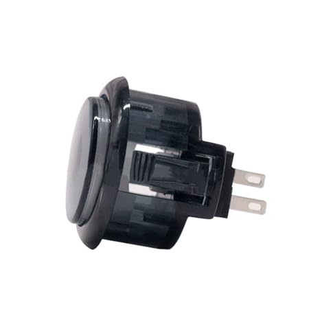 AKUYAO 30mm Mounting Hole Translucent Card-style PUSH BUTTON SWITCH for Arcade Video Momentary Game (Clear Black)
