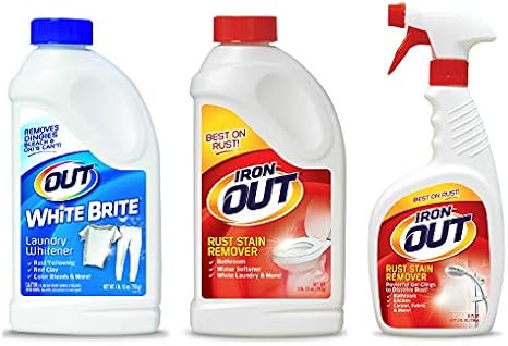 OUT White Brite Laundry Whitener and Multipurpose Rust Stain Remover Powder and Spray Gel