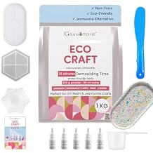 GRANOTONE ECOCRAFT Complete Kit Beginner-Friendly DIY Casting Kit, Eco-Friendly Water-Based Powder, Quick 20-30 Min Demold, Includes Molds & Pigments Perfect for Home Decor (1, Kilograms)