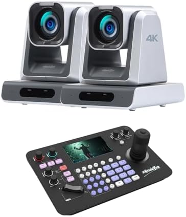 Zowietek ZowieKBD NDI PTZ Controller 5'' LCD Quad-Screen Automatic Camera Detection + ZowiePTZ PTZ Camera 25X Optical Zoom HDMI, SDI, USB Output , Live Streaming(2PCS)