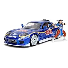 ModelToyCars 1993 Mazda RX-7 w/Chun-Li Figure, Street Fighter - Toys 30838-1/24 Scale Diecast Car