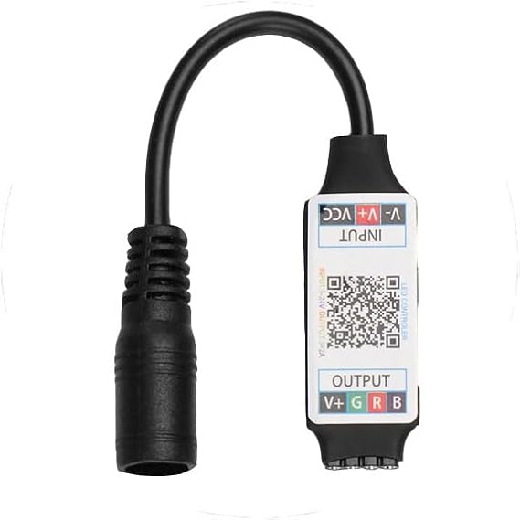 Rgb Şerit Led Kontrol Cihazları - Bluetooth, Sese ve Müziğe Duyarlı, 24 Tuşlu - 6 Amper, 10 Metreye kadar Rgb Şerit led Çalıştırır (1, Bluetooth Kontrol Cihazı) [Enerji Sınıfı A]