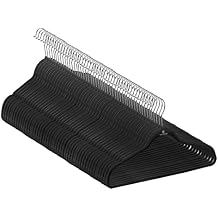 Velvet Hangers, Sturdy and Space Saving Hanger. Black 50 Pack
