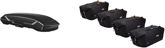Thule Motion 3 XXL Roof Box with GoPack Duffel Set Bundle - Spacious Cargo Storage Solution