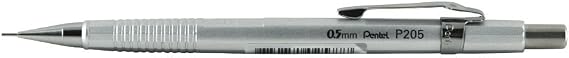 Pentel P205 Sharp Mech Pencil 0.5mm Met.Silvr