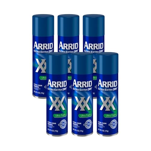 Arrid XX Extra Extra Dry Ultra Clear Aerosol Antiperspirant Deodorant, Ultra Fresh, 6 oz. Pack of 6