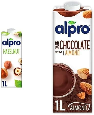 Alpro Fındık Bitki Bazlı İçecek 1 L ve Alpro Badem Bitter Çikolata İçeceği 1L