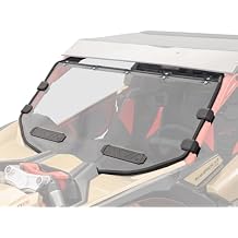 SuperATV Vented Full Windshield for Can-Am Maverick X3 / MAX (See Fitment) | Hard Coated | 1/4" Polycarbonate-250X Stronger than Glass | Fully Closed, Half-Open, or Fully Open Positions | USA Made