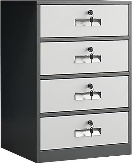 Office Cabinet, Steel Library, Locked, Drawers, Door Included, Large Capacity Storage, Stubborn, Long Lasting, Finished Product Gray, 4 Drawers
