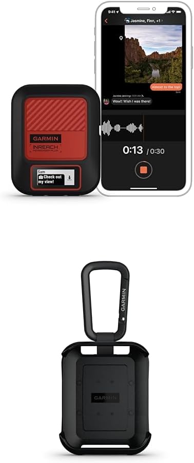 Bundle of Garmin inReach Messenger Plus, SOS Satellite Communicator with Photo, Text & Voice Messaging Without Cell Service, Long Battery Life, Durable + Cradle Mount